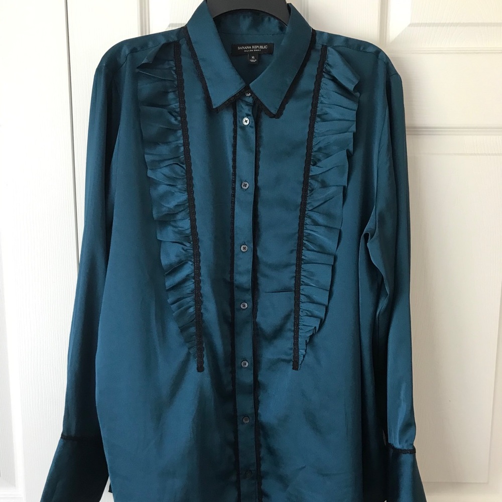 Satin Tuxedo Blouse